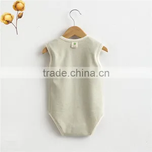 Summer Clothes Sleeveless Soft Cotton Organic Baby Onesie thumbnail-2
