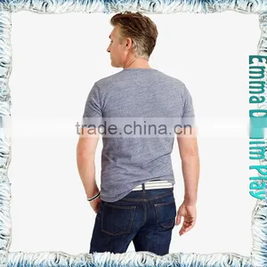 2018 Mens High Quality Grey Muscle Fit Button Collar T-Shirts thumbnail-2