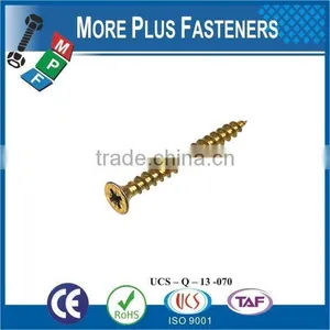 Made in Taiwan High Quality Yellow Zinc Coated Wood Screws Self Tapping Screw thumbnail-4