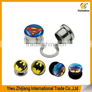 Stainless Steel Screw Ear Plugs Flesh Tunnels Stretcher Expander thumbnail-1