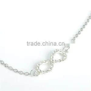 Rhinestone Crystal Infinity Charm Simple Anklet Foot Chain thumbnail-2