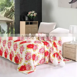 Allover Red Roses Printing Flannel Blanket,flowers Motifs Blanket Series NO.3 thumbnail-1