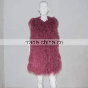 SJ036-02 2017 New Fashion Long Real Fur Vest for Girl or Women thumbnail-2