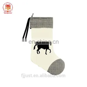 Beautiful Design Stylish Burlap Quilted Christmas Stocking thumbnail-1