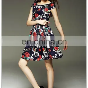 High Quality Sleeveless Super Dress Fashion Elastic Waist Dress Summer 2016 thumbnail-3