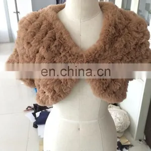 Girls Knitted Rabbit Fur Shawl thumbnail-2
