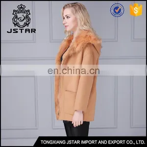 2017new Arrive Hot Sale Fox Fur Wool and Cashmere Overcoat thumbnail-1