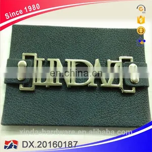 2016 New Design Debossed Zinc Alloy Gold Jeans Metal Label thumbnail-3