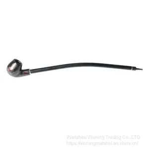 400mm Length Wooden Resin Long Tobacco Pipe With Small Serpentinite Head for Smoking thumbnail-3