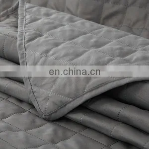 Plain Dyed Twin Queen King Size 3 Pcs 100% Polyester Home Bedding Ultrasonic Quilt Bedspread Set thumbnail-5