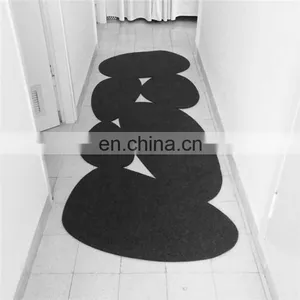 Modern Minimalist Wool Felt Rug, Corridor Rug, Eco Friendly Boho Rug thumbnail-5