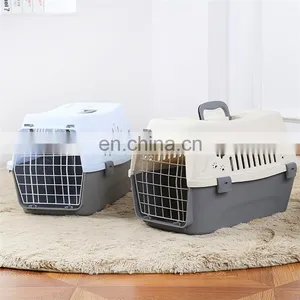 Solid Color Small Portable Plastic Air Transport Case Breathable Comfortable Pet Flight Case Pet Cage thumbnail-4
