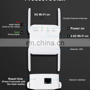 1200Mbps 5G Wifi Repeater Wifi Amplifier Signal Wireless Router Wi-fi Long Range Extender 2.4g 5ghz 300Mbps Repeater thumbnail-5
