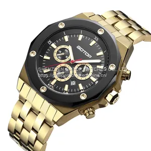 FEATURES OF SS299 GOLD AND BLACK MEN'S STAINLESS STEEL WATCH thumbnail-2