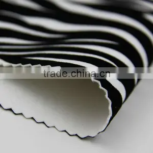 PU Leather Printed Fabric Flocking Fabric for Sofa Zebra-stripe thumbnail-1