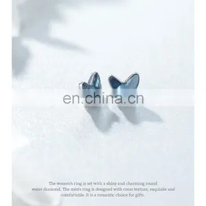 Custom Sterling Silver 925 Wholesale Pure Gold Jewelry Butterfly Hoop Earrings thumbnail-4