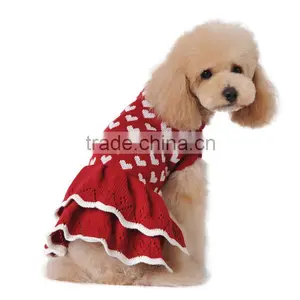 New Design Cotton Knitted Pattern Pet Dogs Sweater Dress thumbnail-1