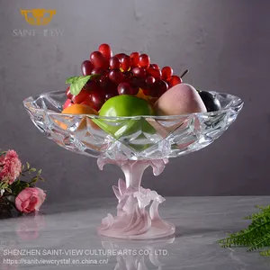 Nordic Home Office Hall Decor Custom Lily Pie Cake Fruit Crystal Dish Bowl thumbnail-5