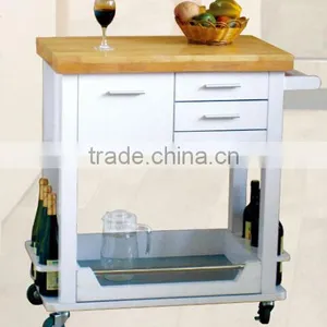 Kitchen Cart With Wood Top and MDF Frame thumbnail-1