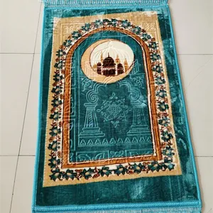 Custom Soft High Quality Prayer Mat Thick Fluffy Islam Prayer Rug Turkish Hot Selling Prayer Rug Tapis De Priere Islam Moquette thumbnail-5