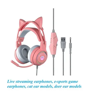 Live Streaming Earphones, E-sports Game Earphones, Cat Ear Models, Deer Ear Models thumbnail-1