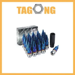 20PCS/Set Blox Racing Jdm Style 50mm Aluminium Extended Tuner Lug Nuts With Spike for Wheels Rims M12X1.25 / M12X1.5 Blox750djt thumbnail-3