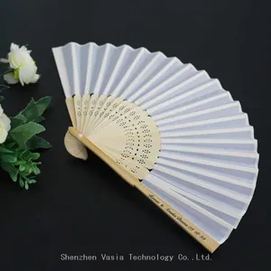 Portable Carved Bamboo Hand Fans for Weddings Folk Art Painted Design Folding Hand Fan thumbnail-5