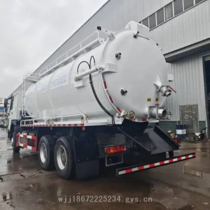 Sinotruk Howo 8x4 Rear Axle 371hp Export Type Sewage Suction Truck, 6x4 Right-hand Drive Vacuum Sewage Suction Truck thumbnail-5