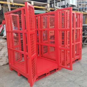 Detachable Double‑Door Cage Box, Metal Mesh Material Cage, Stackable Warehouse Turnover Cage Box, Non‑Standard Customization thumbnail-1