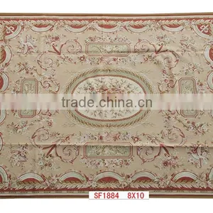 Handmade Superior New Zealand Wool Aubusson Carpet thumbnail-1