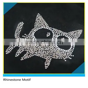 Heat Transfer Customize Size Glass Crystal Cute Cat Design For Garment thumbnail-1