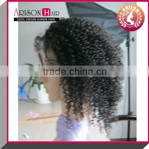 Elegant-wig Kinky Curl Style 100% Virgin Brazilian Hair Full Lace Wig thumbnail-1
