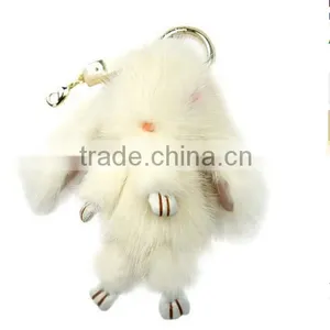 Rabbit Fur Baby Animal Nursery Doll Toys Home Decoration Pendant Hanging Ornements Christmas Gifts For Children thumbnail-1