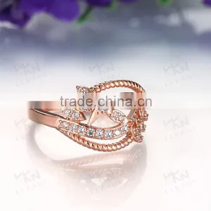 KZCR209 Brass Material Rose Gold Plated Engagement Ring thumbnail-5