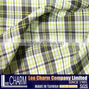Cotton Feel White Tartan Plaid Stripe Cotton Fabric thumbnail-1