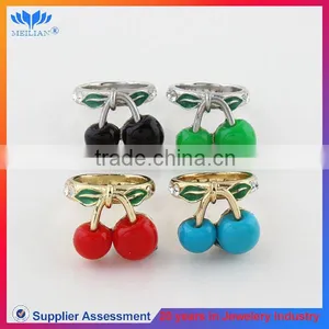 EUROPE STYLE ZINC ALLOY FASHION RING CHERRY LATEST GOLD FINGER RING DESIGNS thumbnail-1