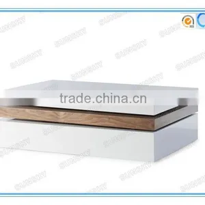 Rectangle Rotation Wood Coffee Table With Storage for Sale SK1243 thumbnail-2