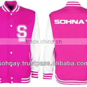 Pink Varsity Letterman Jacket thumbnail-1