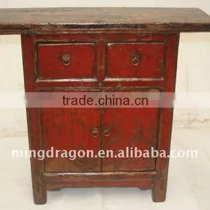 Chinese Antique Red Gansu Cabinet With Two Drawer Two Door 95*30*85cm thumbnail-1