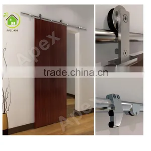 Simplicity Modern Style Sliding Wood Barn Door Grill Door Design Barn Door With Glass Supplier's Choice thumbnail-3