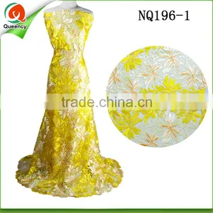 Polyester Fabric African French Lace Fabric Embroidery Design Tulle Lace NQ196-3 thumbnail-2