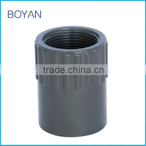China Products BOYAN PVC UPVC ASTM SCH80 Grey Pipe Fitting Thread Coupling Female Universal Adapter thumbnail-1