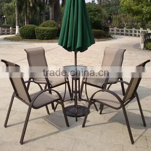 2015 Wholesale Outdoor Garden Patio Modern Aluminum Frame Sling Bistro Table and Chair thumbnail-5