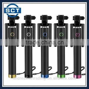 Super Small Mini Monopod Pocket Selfie Stick Wired Remote thumbnail-1