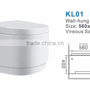 Sanitary Ware New Design Round Wall Hung Toilet Concealed Tank Wall Mounted Toilet thumbnail-2