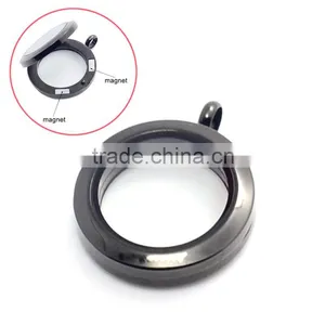 25mm Round Silver/gold/rose Gold/black Wholesale Magnet Jewelry Floating Charms Glass Lockets thumbnail-3