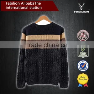 The New Stripe Pattern Close-fitting Fashion Sweater for Splicing Stripe Sweater thumbnail-2