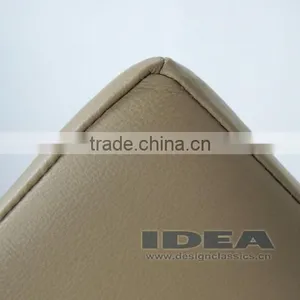 Replica Coconut Chair - White Gloss Fiberglass Shell - Beige Leather thumbnail-6