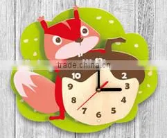 3D Wooden Wall Clock New Design Cartoon Innovative thumbnail-4