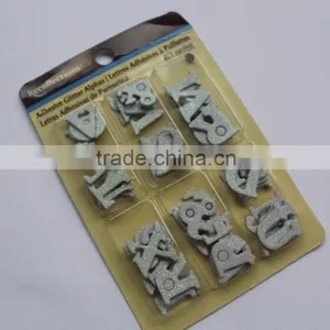 Factory Manufacture Alphabet Letter Decorative Glitter Chipboard Sticker thumbnail-1